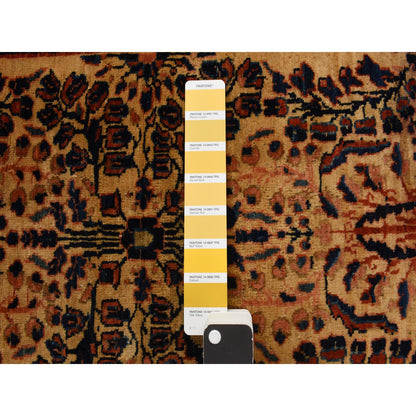 Antique Wool Hand Knotted Rug Yellow Salmon 2.0X3.0 -O078191