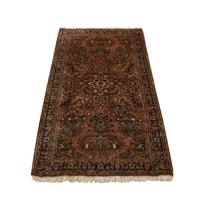 Antique Wool Hand Knotted Rug Red Red 2.6X4.10 -O078196