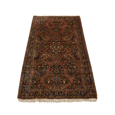 Antique Wool Hand Knotted Rug Red Red 2.6X4.10 -O078196
