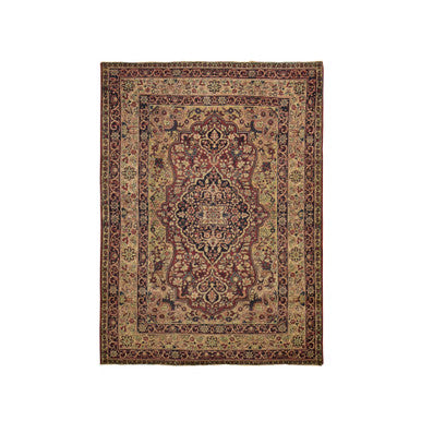 Antique Wool Hand Knotted Rug Beige Beige 4.4X6.0 -O078197