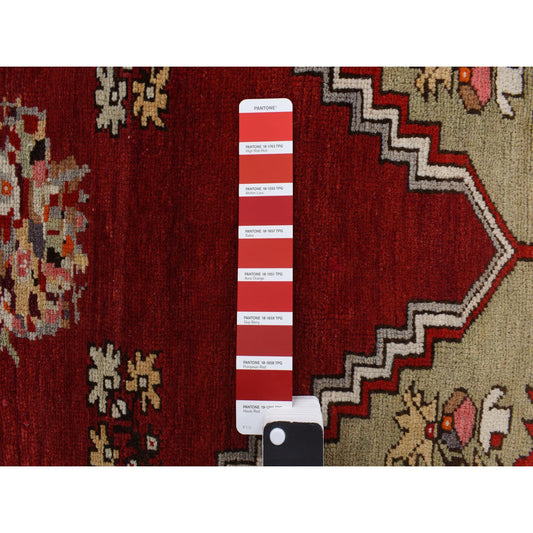 Antique Wool Hand Knotted Rug Red Gold 3.5X5.0 -O078203