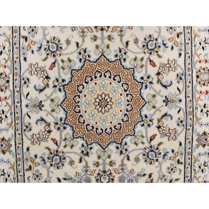 Fine Oriental Wool Hand Knotted Rug Ivory Ivory 2.9X10.2 -O078205