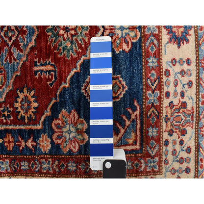 Kazak Wool Hand Knotted Rug Blue Beige 3.2X5.0 -O078206