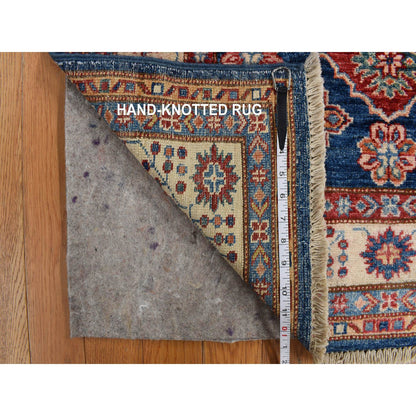 Kazak Wool Hand Knotted Rug Blue Beige 3.2X5.0 -O078206