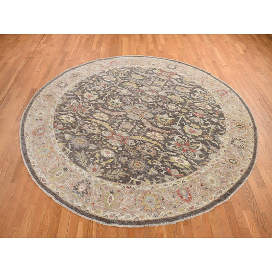 Heriz Wool Hand Knotted Rug Grey Gray 9.9X9.10 -O078207