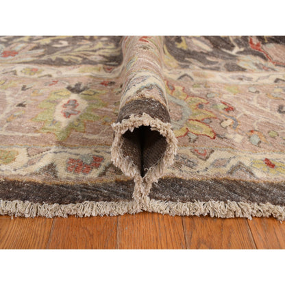 Heriz Wool Hand Knotted Rug Grey Gray 9.9X9.10 -O078207
