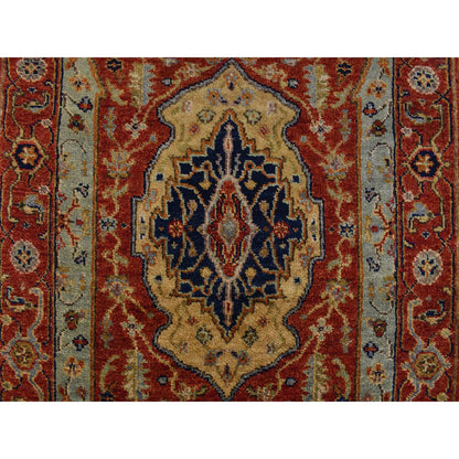 Heriz Wool Hand Knotted Rug Red Red 2.7X17.7 -O078209