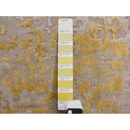 Modern and Contemporary Wool Hand Knotted Rug Brown No Border 2.7X11.9 -O078210