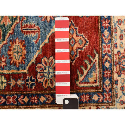 Kazak Wool Hand Knotted Rug Red Beige 3.2X4.10 -O078212