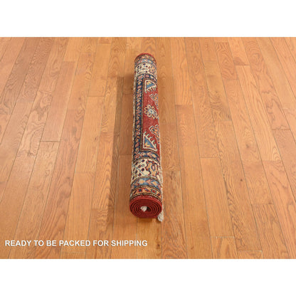 Kazak Wool Hand Knotted Rug Red Beige 3.2X4.10 -O078212