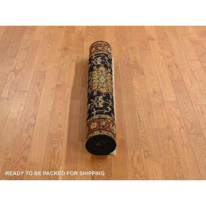 Heriz Wool Hand Knotted Rug Black Red 3.0X5.2 -O078213
