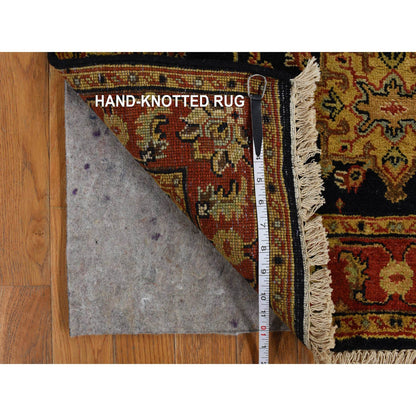 Heriz Wool Hand Knotted Rug Black Red 3.0X5.2 -O078213