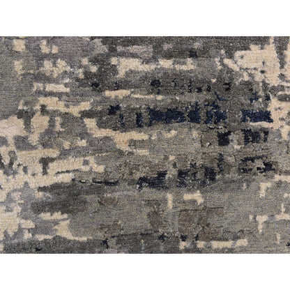 Modern and Contemporary Wool & Silk Hand Knotted Rug Grey No Border 3.3X5.0 -O078218