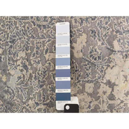 Transitional Wool Hand Knotted Rug Blue Blue 4.0X6.0 -O078222