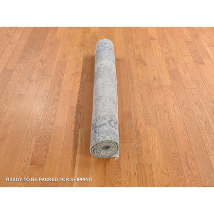 Transitional Wool Hand Knotted Rug Blue Blue 4.0X6.0 -O078222