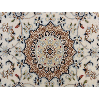 Fine Oriental Wool Hand Knotted Rug Ivory Ivory 2.9X8.6 -O078223