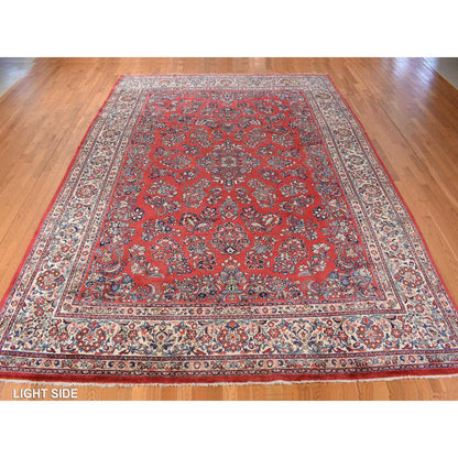 Persian Wool Hand Knotted Rug Red Ivory 10.0X13.9 -O078224