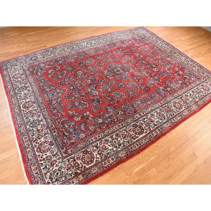 Persian Wool Hand Knotted Rug Red Ivory 10.0X13.9 -O078224