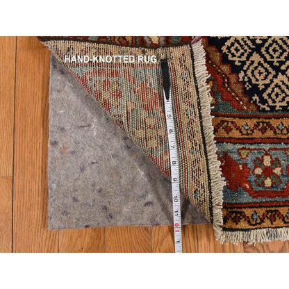 Persian Wool Hand Knotted Rug Blue Light Blue 3.5X12.6 -O078227
