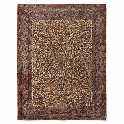 Persian Wool Hand Knotted Rug Yellow Terracotta Orange 8.9X11.5 -O078228