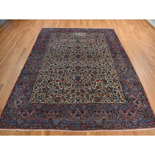 Persian Wool Hand Knotted Rug Yellow Terracotta Orange 8.9X11.5 -O078228
