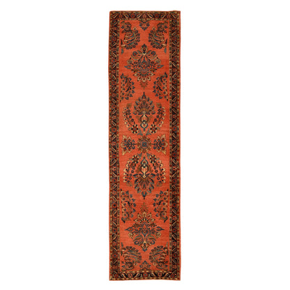 Persian Wool Hand Knotted Rug Red Space Cadet Blue 2.7X10.0 -O078230