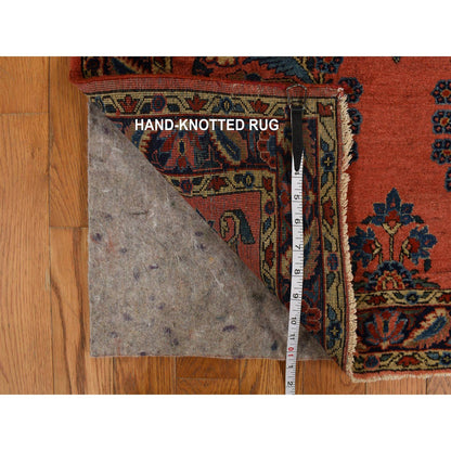 Persian Wool Hand Knotted Rug Red Space Cadet Blue 2.7X10.0 -O078230