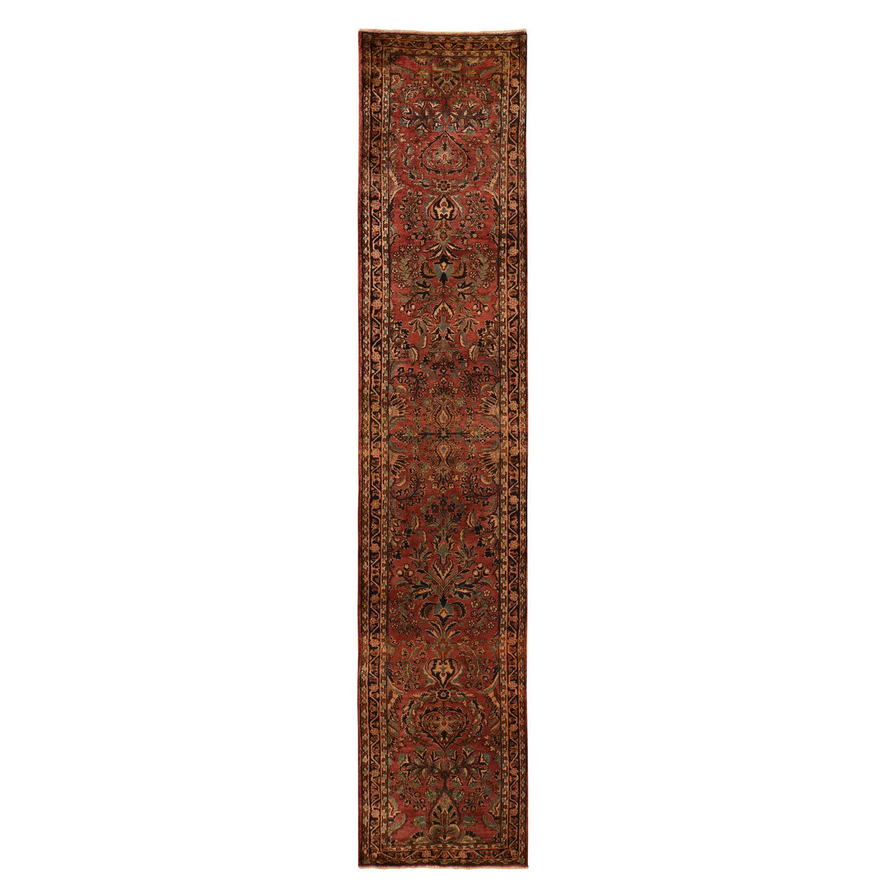Purple 2'7" x 13'4" Persian Hand knotted Wool Rug - Sku: O078231