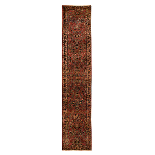 Persian Wool Hand Knotted Rug Purple Blue 2.7X13.4 -O078231