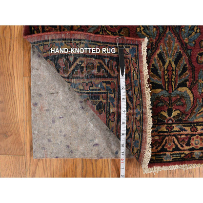 Persian Wool Hand Knotted Rug Purple Blue 2.7X13.4 -O078231