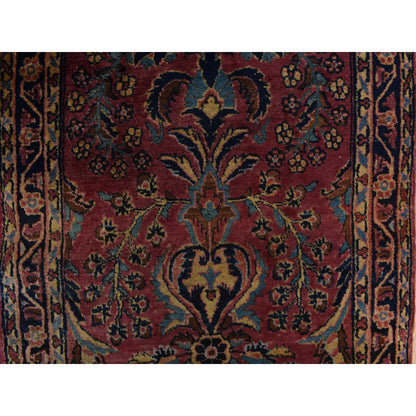Persian Wool Hand Knotted Rug Purple Blue 2.7X13.4 -O078231