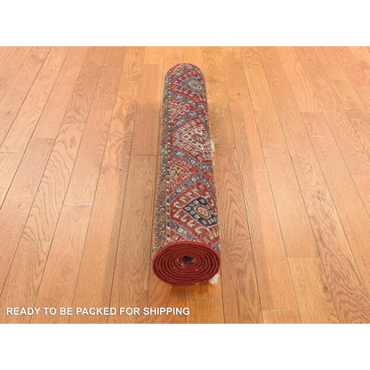 Kazak Wool Hand Knotted Rug Red No Border 2.10X7.10 -O078243