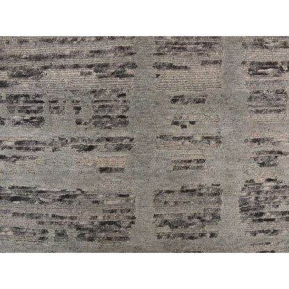 Modern and Contemporary Wool Hand Knotted Rug Grey No Border 2.7X12.1 -O078246