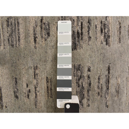 Modern and Contemporary Wool Hand Knotted Rug Grey No Border 2.7X12.1 -O078246