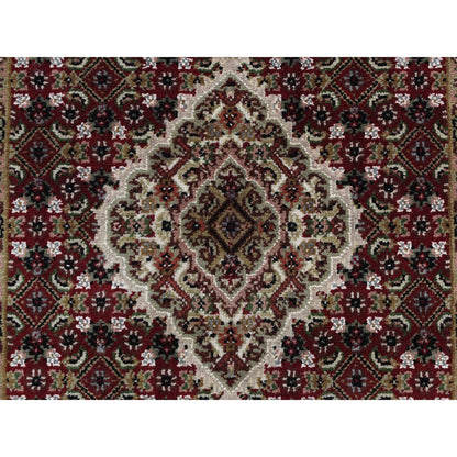 Fine Oriental Wool Hand Knotted Rug Red Alabaster White 2.7X12.0 -O078247