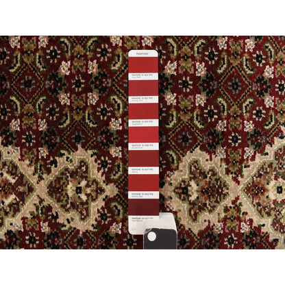 Fine Oriental Wool Hand Knotted Rug Red Alabaster White 2.7X12.0 -O078247