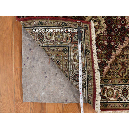 Fine Oriental Wool Hand Knotted Rug Red Alabaster White 2.7X12.0 -O078247