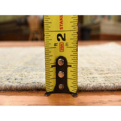 Modern and Contemporary Wool & Silk Hand Knotted Rug Green 2.0X3.0  -O078253