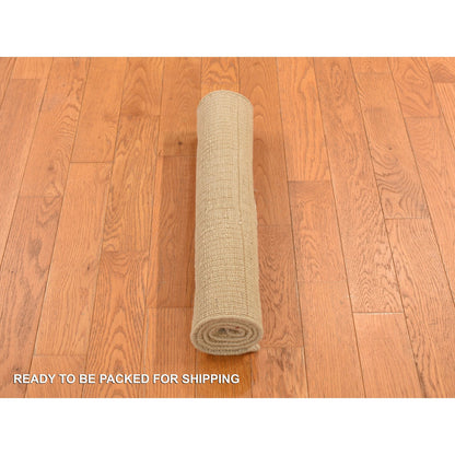 Modern and Contemporary Wool & Silk Hand Knotted Rug Yellow No Border 2.0X3.0 -O078255