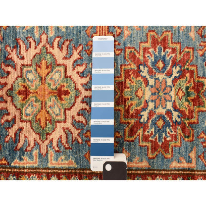 Kazak Wool Hand Knotted Rug Blue Moccasin Yellow 2.0X3.1 -O078256