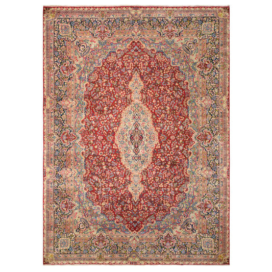 Persian Wool Hand Knotted Rug Red Blue 11.4X16.2 -O078257
