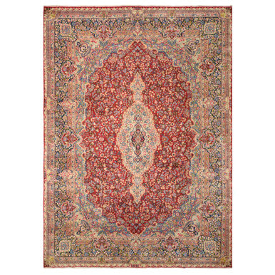 Persian Wool Hand Knotted Rug Red Blue 11.4X16.2 -O078257