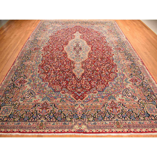 Persian Wool Hand Knotted Rug Red Blue 11.4X16.2 -O078257