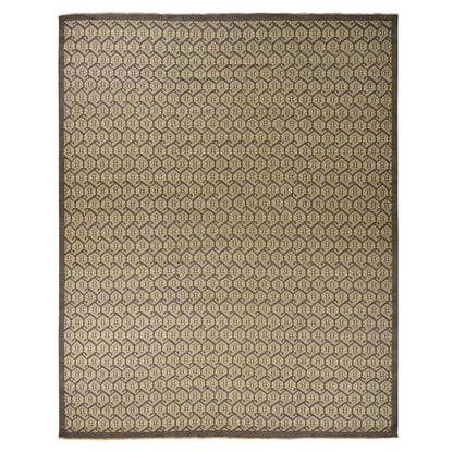 Oushak And Peshawar Wool Hand Knotted Rug Grey No Border 11.8X15.0 -O078262