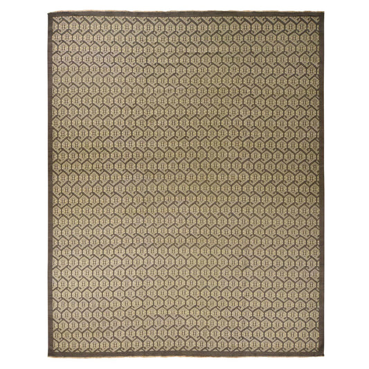 Oushak And Peshawar Wool Hand Knotted Rug Grey No Border 11.8X15.0 -O078262