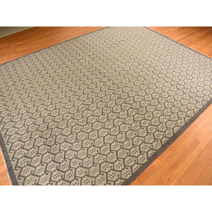 Oushak And Peshawar Wool Hand Knotted Rug Grey No Border 11.8X15.0 -O078262