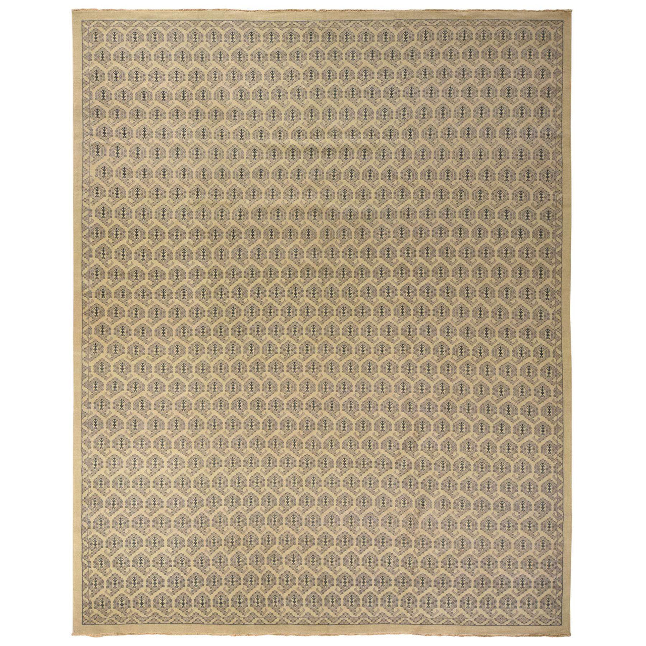 Ivory 11'8" x 14'9" Oushak And Peshawar Hand knotted Wool Rug - Sku: O078264