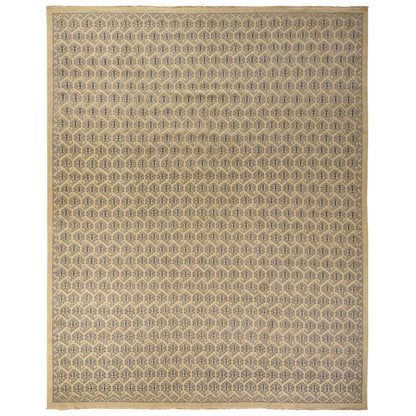 Oushak And Peshawar Wool Hand Knotted Rug Ivory No Border 11.8X14.9 -O078264
