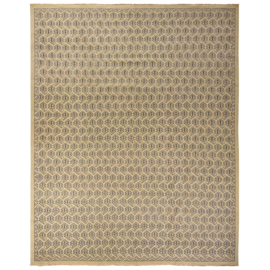 Oushak And Peshawar Wool Hand Knotted Rug Ivory No Border 11.8X14.9 -O078264