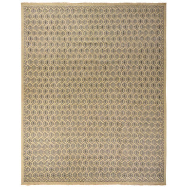 Oushak And Peshawar Wool Hand Knotted Rug Ivory No Border 11.8X14.9 -O078264
